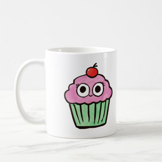 Cute Cupcake with Eyes Mug Kaffeetasse (Links)