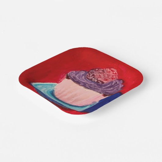 Cute Cupcke Pappteller (Gewinkelt)