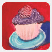 Cute Cupcke Quadratischer Aufkleber (Vorderseite)
