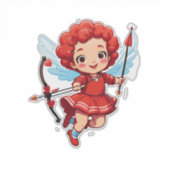 Cute Cupid With Bow And Arrow Aufkleber (Vorderseite)