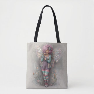 Cute Curvy Pastel Fairy with Iridescent Wings Tasche
