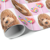 Cute Custom 4 Photos Collage Modern Pattern Family Geschenkpapier (Rolleneckpunkt)