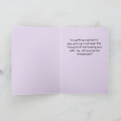 Cute Custom Bridesmaid Request Card Einladung (Innenseite)