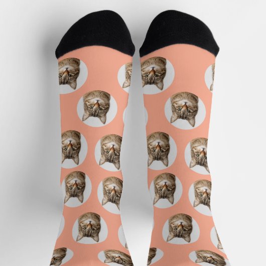 Cute Custom Cat Photo Socks Socken (Oben)