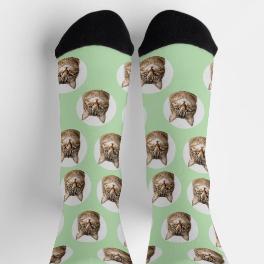 Cute Custom Cat Photo Socks Socken (Oben)