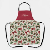 Cute Custom Christmas Bows and Holly Pattern  Schürze (Vorderseite)