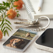 Cute Custom Dog Photos Collage Paw Print Schlüsselanhänger (Vorderseite rechts)
