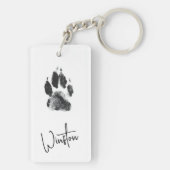 Cute Custom Dog Photos Collage Paw Print Schlüsselanhänger (Rückseite)