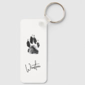 Cute Custom Dog Photos Collage Paw Print Schlüsselanhänger (Rückseite)