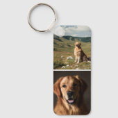 Cute Custom Dog Photos Collage Paw Print Schlüsselanhänger (Vorderseite)