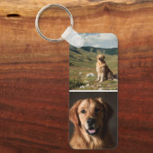 Cute Custom Dog Photos Collage Paw Print Schlüsselanhänger (Vorderseite)