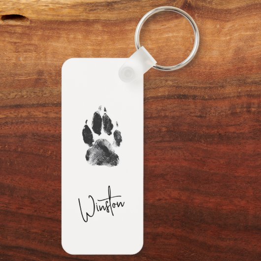 Cute Custom Dog Photos Collage Paw Print Schlüsselanhänger (Rückseite)