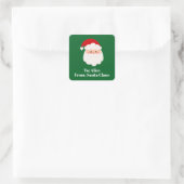 Cute Custom From Santa Claus Green Christmas Gift  Quadratischer Aufkleber (Tasche)