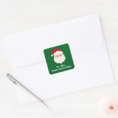 Cute Custom From Santa Claus Green Christmas Gift  Quadratischer Aufkleber (Umschlag)