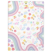 Cute Custom Kid Name & Photo Colorful Klemmbrett (Rückseite)