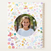 Cute Custom Kid Name & Photo Colorful Rainbow Planer (Rückseite)