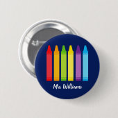 Cute Custom Kindergarten School Teacher Bleistift Button (Vorne & Hinten)