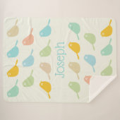 Cute Custom Little Birds Pastel Colors Boy's Sherpadecke (Vorderseite (Horizontal))