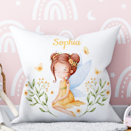Cute Custom Name Baby Girl Fairy Pillow Kissen