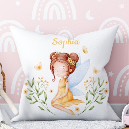 Cute Custom Name Baby Girl Fairy Pillow  Kissen