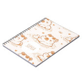 Cute Custom Name Capybara Girls School Notizblock (Linke Seite)