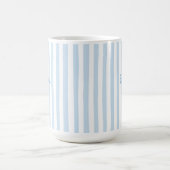 Cute Custom Name Light Blue Stripes Girly Kaffeetasse (Mittel)
