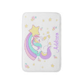 Cute Custom Personalized Magical Rainbow Unicorn Badematte (Vorderseite Vertikal)