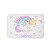 Cute Custom Personalized Magical Rainbow Unicorn Badematte (Vorderseite)