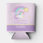 Cute Custom Personalized Magical Rainbow Unicorn Dosenkühler (Vorderseite)