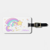 Cute Custom Personalized Magical Rainbow Unicorn Gepäckanhänger (Vorderseite horizontal)