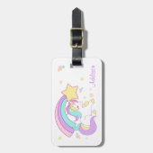 Cute Custom Personalized Magical Rainbow Unicorn Gepäckanhänger (Vorderseite vertikal)