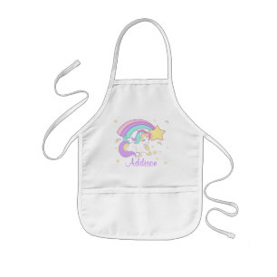 Cute Custom Personalized Magical Rainbow Unicorn Kinderschürze