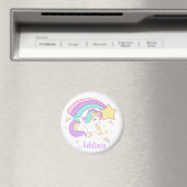 Cute Custom Personalized Magical Rainbow Unicorn Magnet (In Situ (Geschirrspüler))