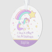Cute Custom Personalized Magical Rainbow Unicorn Ornament (Vorderseite)