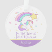 Cute Custom Personalized Magical Rainbow Unicorn Ornament (Vorderseite)