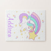 Cute Custom Personalized Magical Rainbow Unicorn Puzzle (Horizontal)