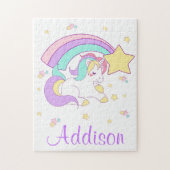 Cute Custom Personalized Magical Rainbow Unicorn Puzzle (Vertikal)