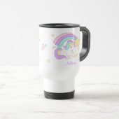 Cute Custom Personalized Magical Rainbow Unicorn Reisebecher (VorderseiteRechts)