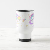 Cute Custom Personalized Magical Rainbow Unicorn Reisebecher (Mittel)