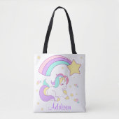 Cute Custom Personalized Magical Rainbow Unicorn Tasche (Vorderseite)