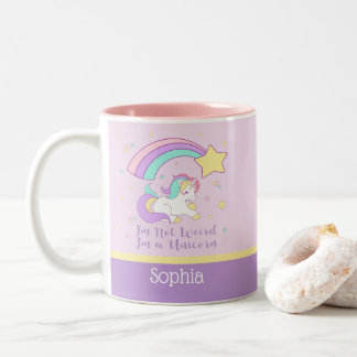 Cute Custom Personalized Magical Rainbow Unicorn Zweifarbige Tasse