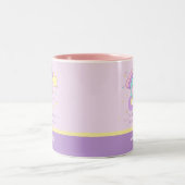 Cute Custom Personalized Magical Rainbow Unicorn Zweifarbige Tasse (Mittel)