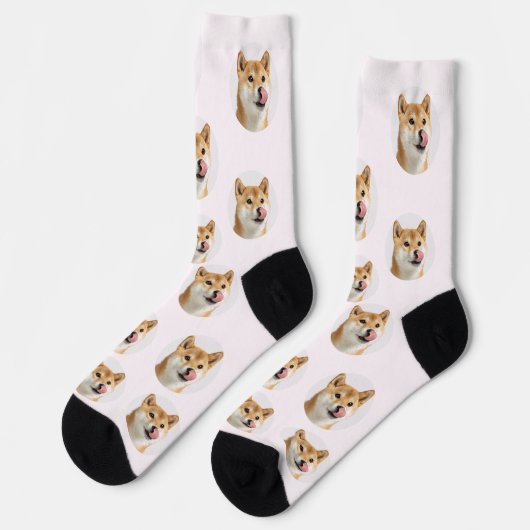 Cute Custom Pet Photo Socks Socken (Linkes Detail)
