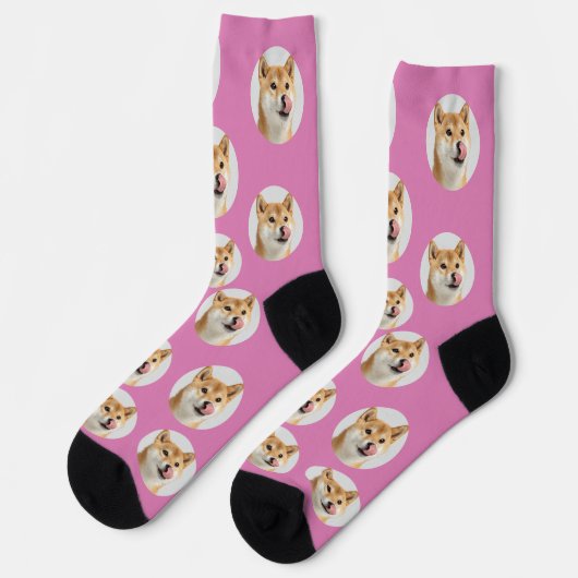 Cute Custom Pet Photo Socks Socken (Linkes Detail)
