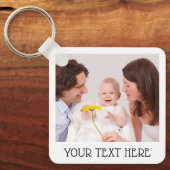 Cute Custom Photo & Name Text Aluminum Schlüsselanhänger (Vorderseite)
