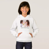 Cute Custom Photo & Name Text White Kids Hoodie (Vorne ganz)