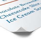 Cute Custom Restaurant Business Menu Poster (Ecke)