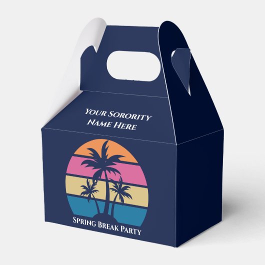 Cute Custom Sorority Spring Break Beach Party Geschenkschachtel (Vorderseite)