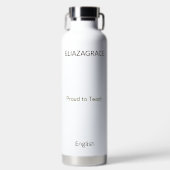 Cute Custom Subject Teacher Insulated Trinkflasche (Vorderseite)