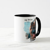 Cute Custom Typography Dog Photo Bestie Pet  Tasse (VorderseiteRechts)